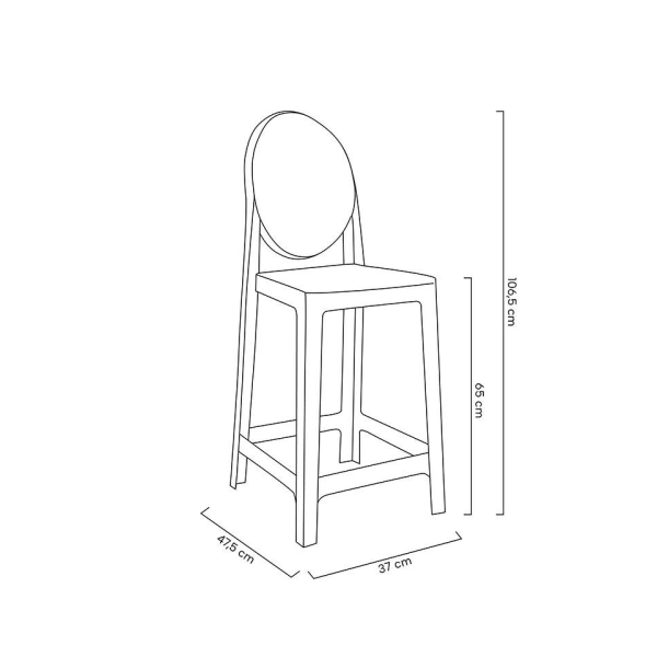 Krzesło barowe VICTORIA 65 cm transparentne